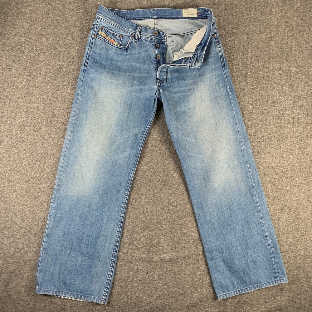 Vtg Diesel Jeans Men 34x29 Quratt Y2K Relaxed Button Fly Made In Italy A3
